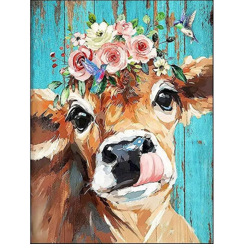 

GATYZTORY Cow DIY Oil Painting By Numbers Kits Coloring Paintings On Number Drawing Wall Art Picture 40x50cm For Home Diy Gift