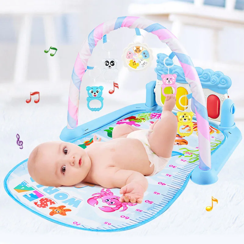 

Montessori Toy Baby Play Mat Puzzle Playmat with Light Keyboard Music Baby Gym Crawling Activity Mat Toys For 0-12 Months Baby