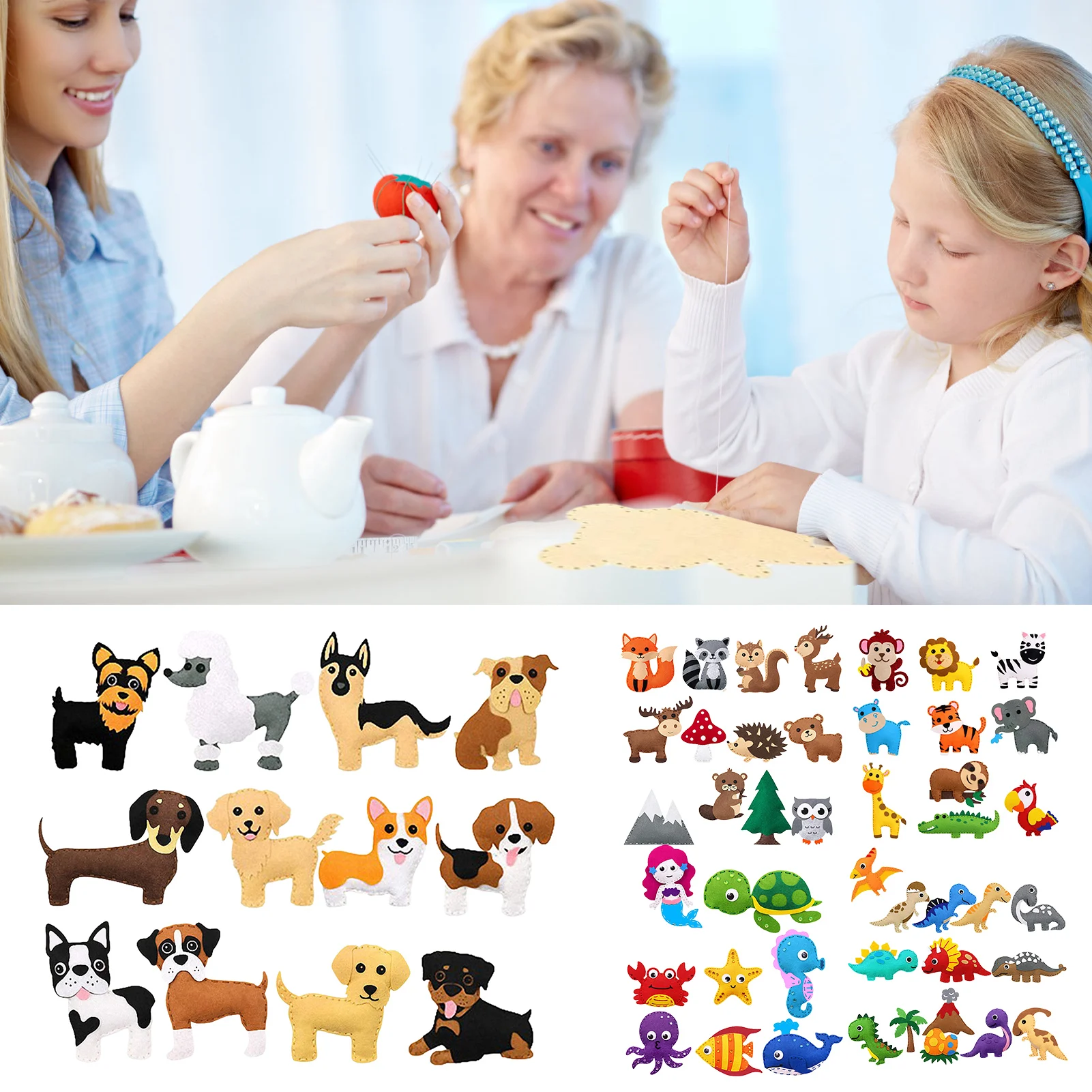 

KidsSewing Kits Sewing Kit For Kids Felt Animal Crafting Sewing Kit And Animal Crafts Fun DIY Stuffed Animal Sew Kits For Kids