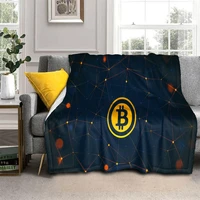 manta de franela con estampado de bitcoin para cama colcha suave con estampado de dibujos animados regalo para sof%c3%a1