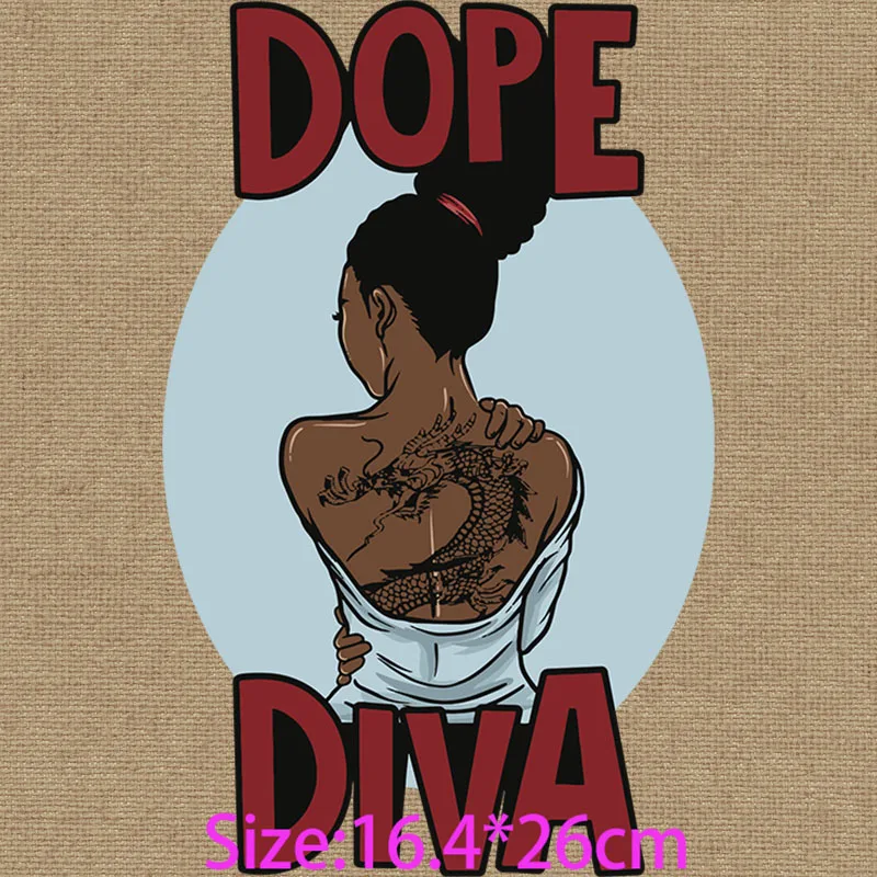 Теплопередающие наклейки для футболок афро-курчавые Дива африканская