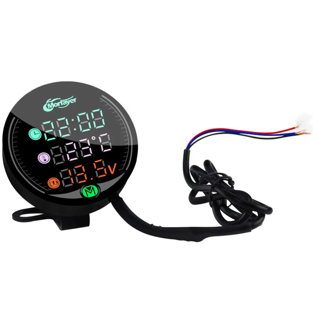 

Motorcycle Voltmeter Temperature Meter Monitor Voltage Boat Mini Hour Waterproof Volt Gauge Tester Truck Lcd Digital