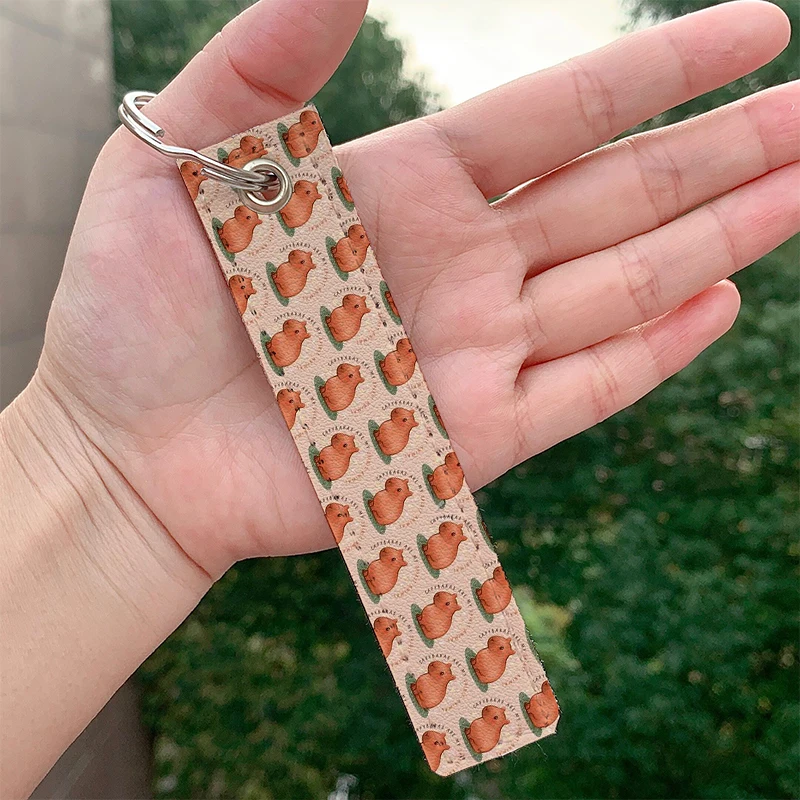 

Fashion Capybaras Are My Spirit Keychain Strap Keyrings Hanging Holder Bag Car Wallet Trinket Keychain Hanging Bag Accessories
