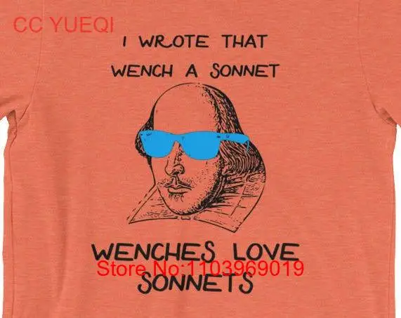 Забавная футболка с изображением Шекспира Девушки любовь Сонетс мем учителя
