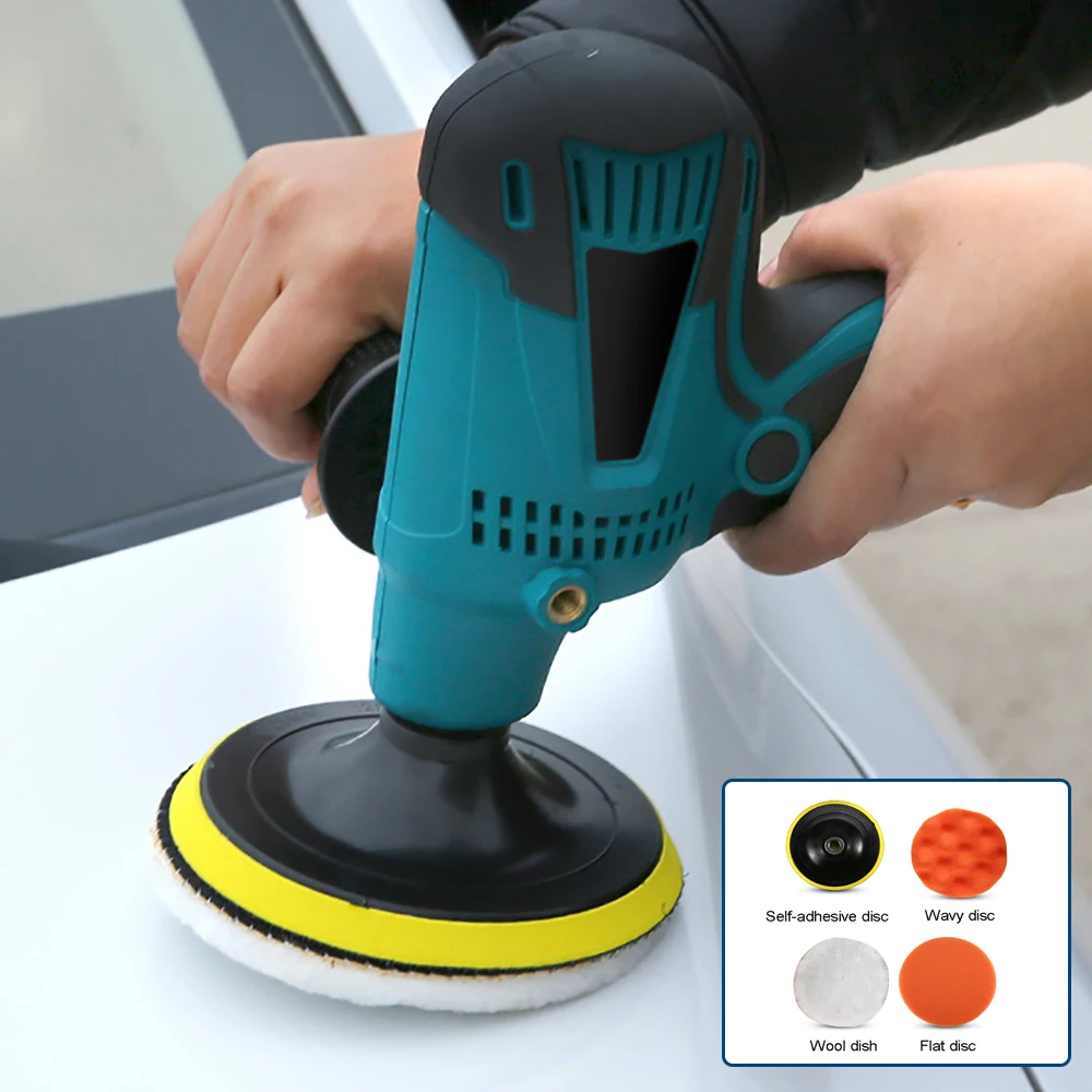 

600W Car Polisher Multi-functional Electric Polishing Cleaning Machine 6 Speed Angle Grinder Auto Waxing Glazing Tools 5 inch