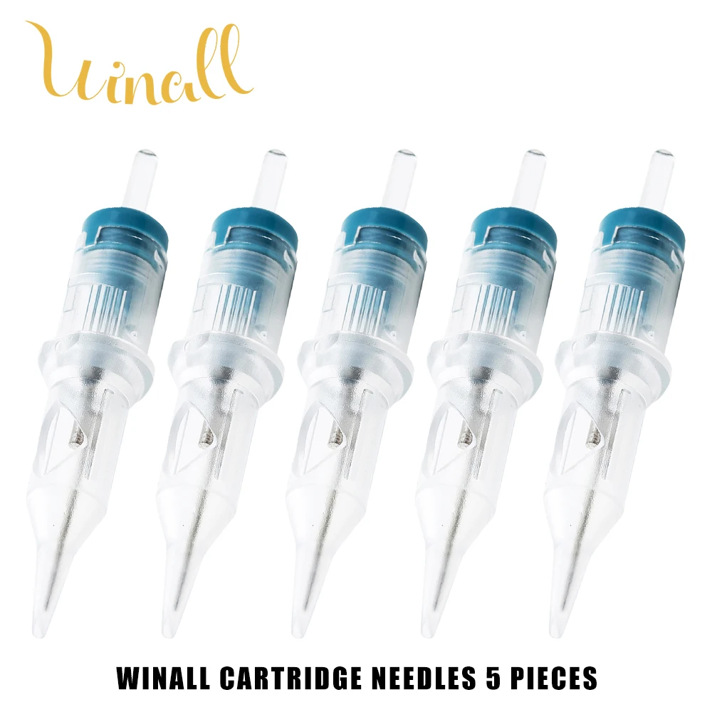 

5 Pieces INKIN WINALL Cartridge Tattoo Needles Safety Membrane Sterilized Needles for Rotary Tattoo Pen Machine & Grips