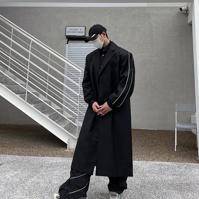 Тренчкот GetSpring для женщин и мужчин осень 2024 яркая черная ветровка модная