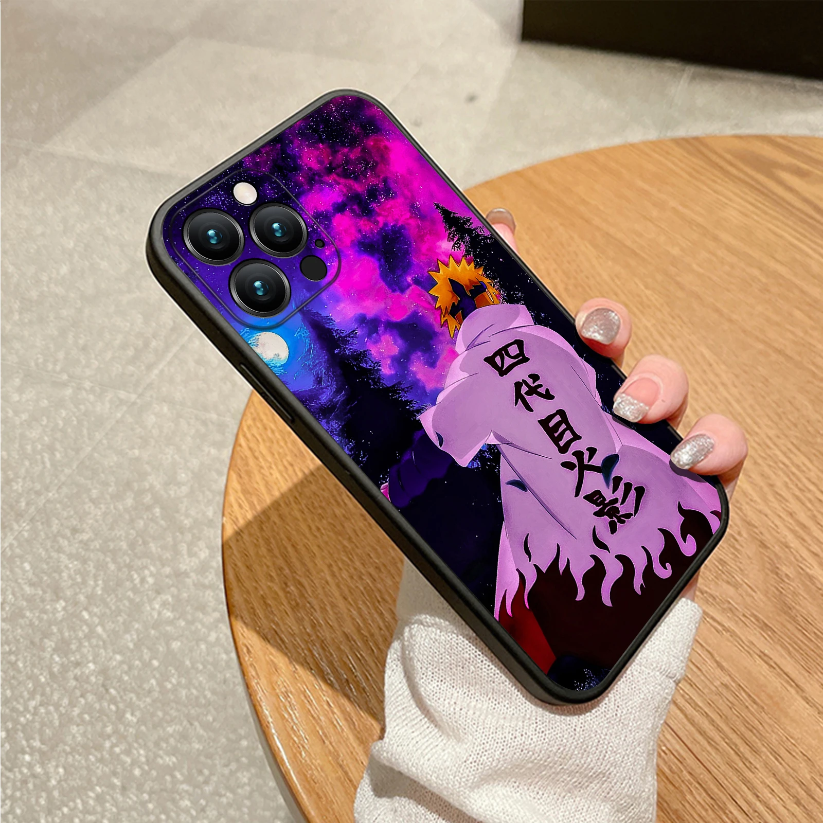 MINISO для iPhone 16 Pro Max аниме чехол 4-й Hokage Namikaze Minato мягкий телефона 15 14 13 12 11 Plus