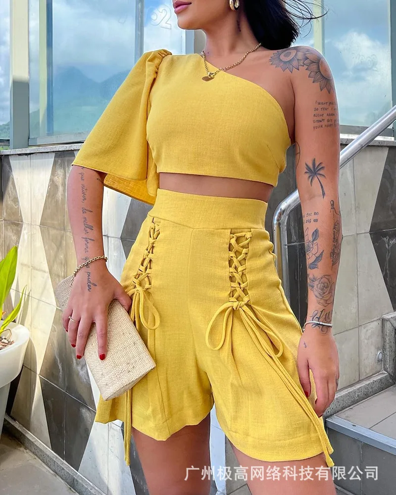

2023 New Summer Yellow Sexy Set