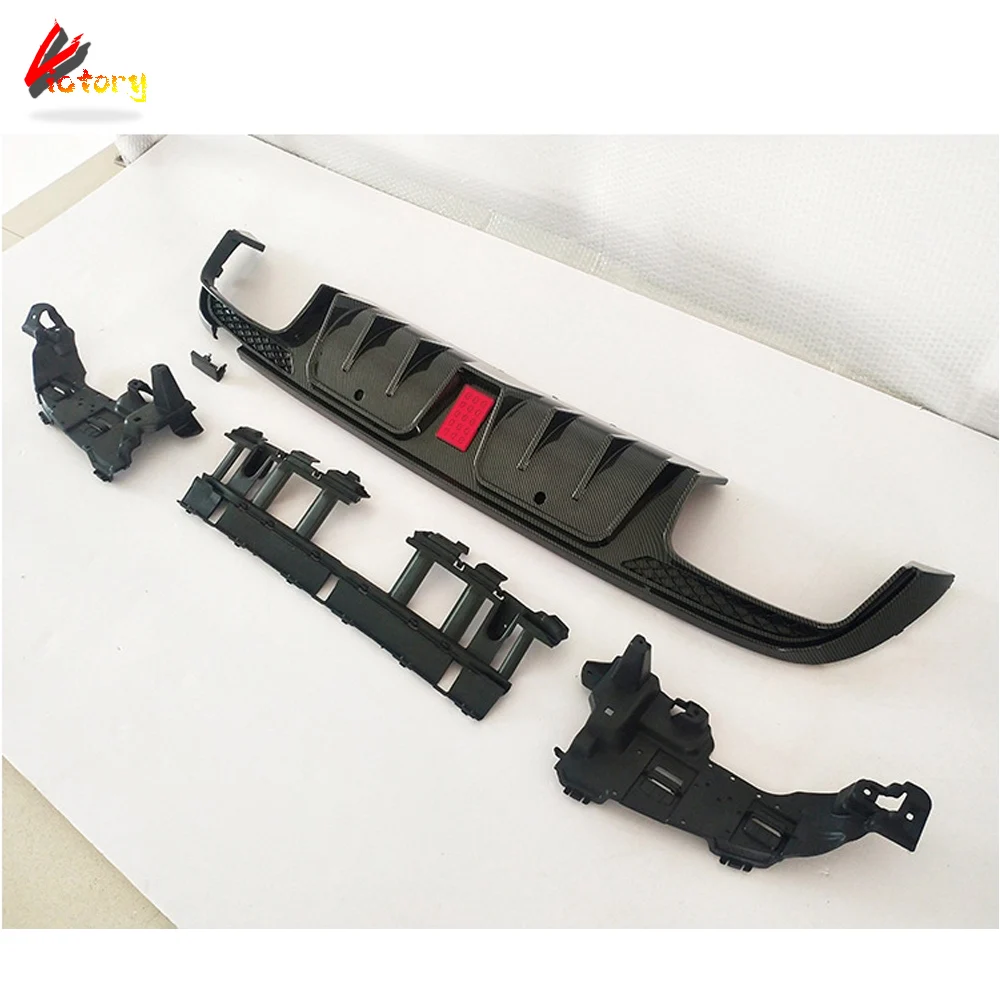 Карбоновый задний диффузор для губ со светодиодной подсветкой с выхлопными