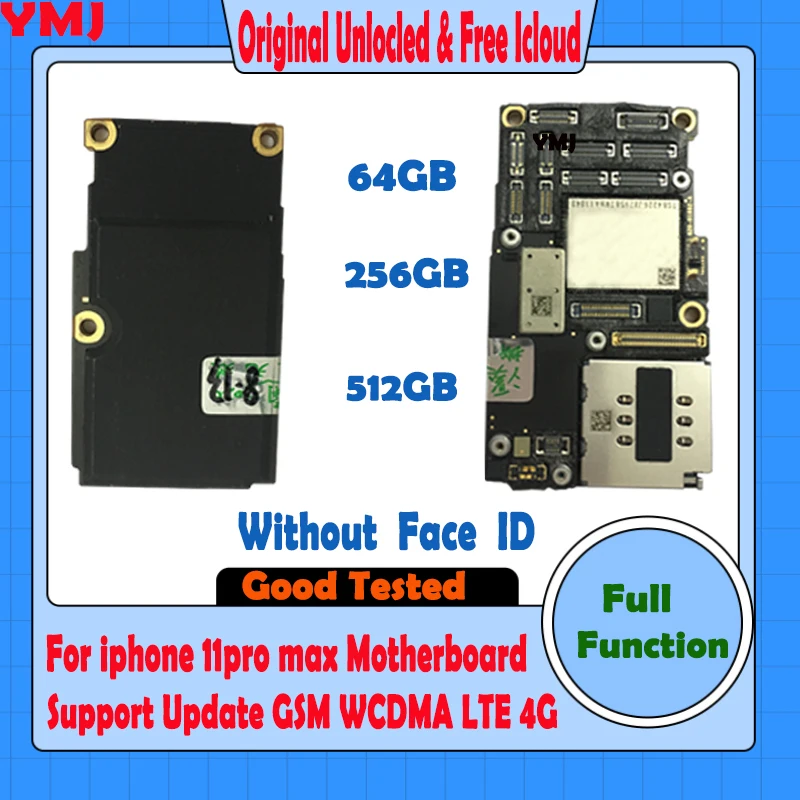 

100% Tested Full Working Mainboard For IPhone 11 PRO MAX Motherboard Original Unlock Clean ICloud Logic Board Support IOS Update