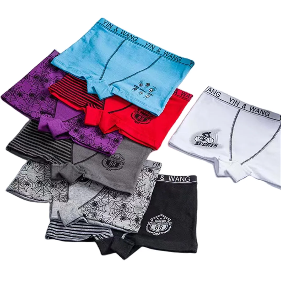 Round Yuan Boy Cotton Briefs Bear Design Baby Boy Underwear Size M-L-XL Children Soft Healthy Underpants Breathable Briefs 4-10T