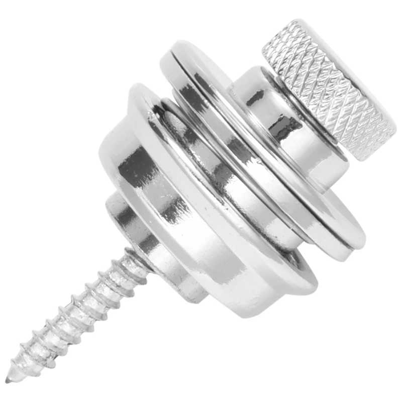 

4Pcs Non-Slip Guitar Strap Lock Guitar Belts Buckle Button Thread For Acoustic Electric Bass Guitar Strap Parts Silver