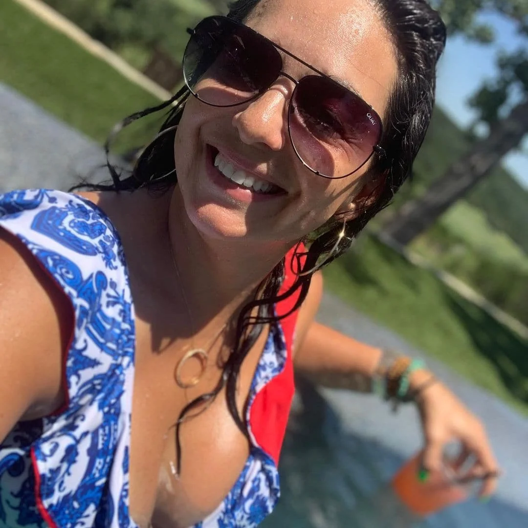 Женский слитный купальник с поясом Синяя пляжная одежда глубоким V-образным