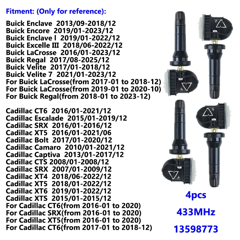 

13598773 для Buick Enclave Encore Regal Velite 433 МГц TPMS Cadillac CT6 XT5 XT6 SRX XT5 XTS Escalade Автомобильный датчик давления в шинах