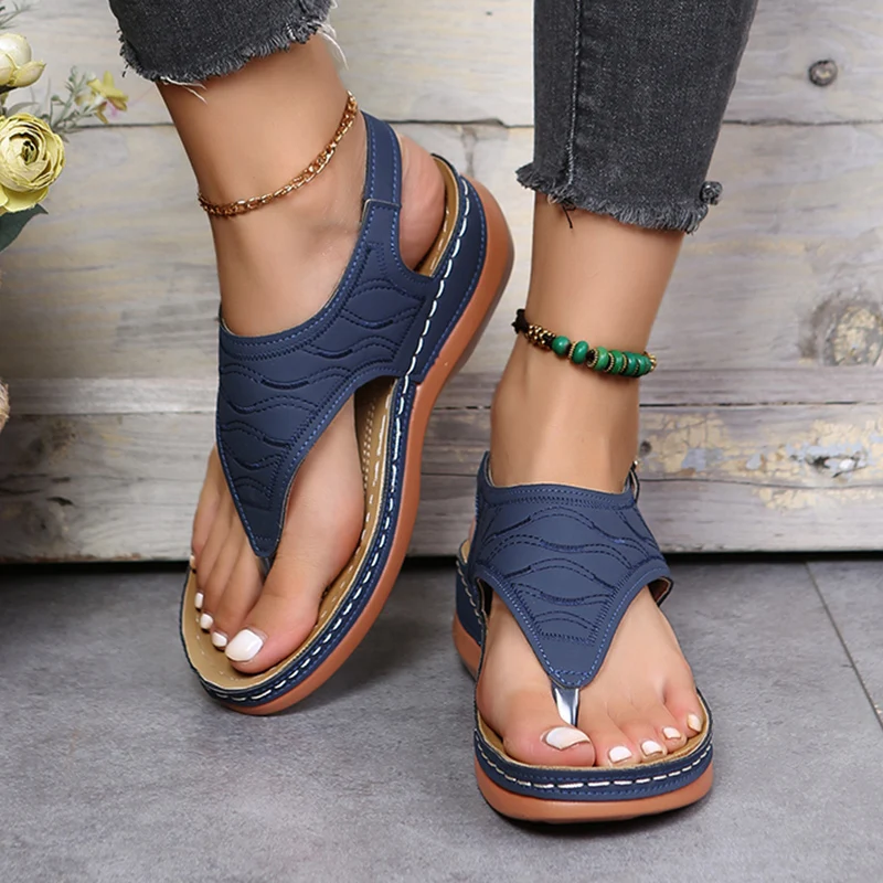 

Rimocy Fashion Clip Toe Wedge Sandals Women Summer Platform Rome Sandalias Mujer 2022 Plus Size 43 Thick Sole Beach Shoes Ladies