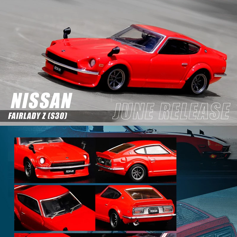 INNO 1:64 Red 240Z FAIRLADY Z S30 Alloy Diorama Car Model Collection Miniature Carros Toys