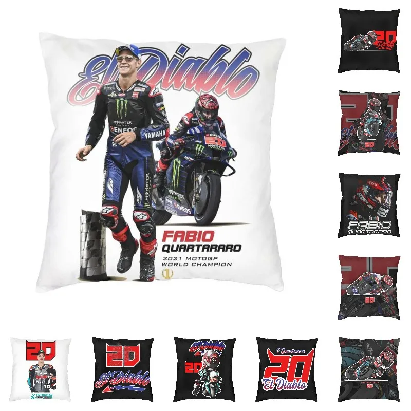 

Fabio Quartararo Cushion Cover Two Side 3D Print French Motorcycle Racer Floor Pillow Case for Car Pillowcase Home Decoration