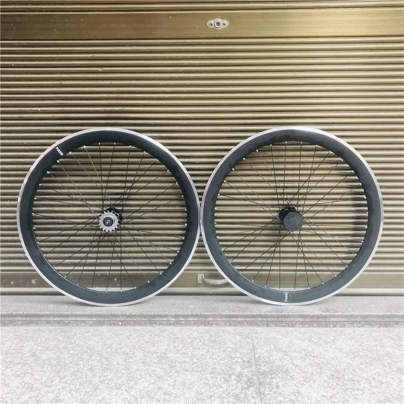 Fixed Gear Bike Wheels Fixie Wheelset Single Speed Bicycle 50mm Rim Height 32 Holes Hub V-brake Cycling Parts Free Shipping