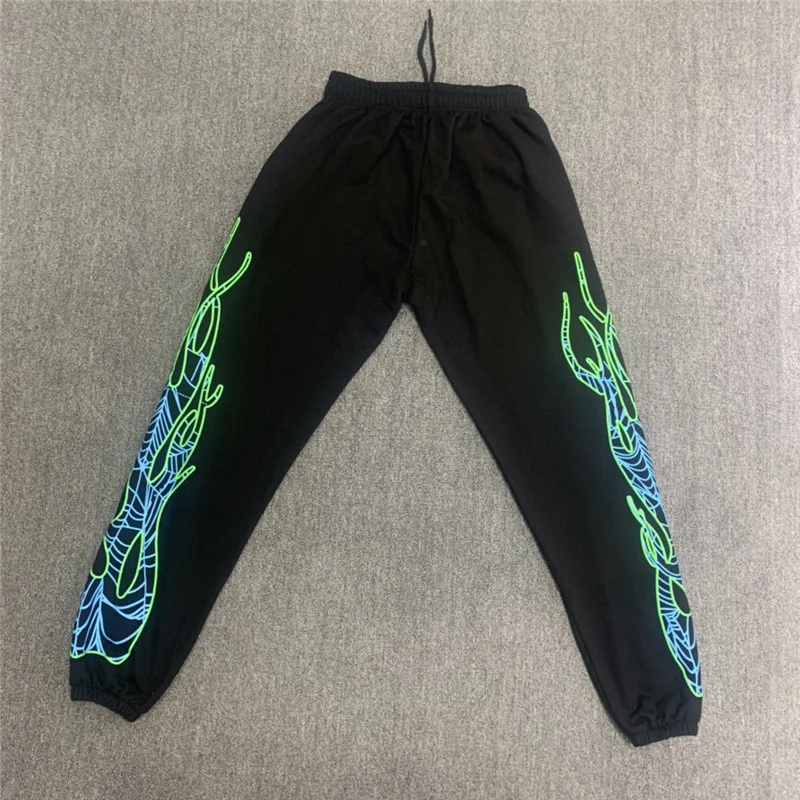 

Quality Fluorescent Spider High Web Pattern 555555 Men Sweatpants 1:1 Flame Sp5der 55555 Pants Joggers Drawstring Women Trousers