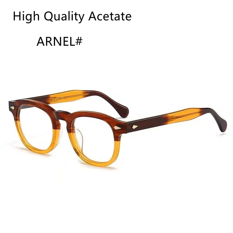 Trend Brand Designer Eyeglasses Men Acetate Vintage Clear Lens Original Quality Frame Women Myopia Eyewear Tart ARNEL Glasses