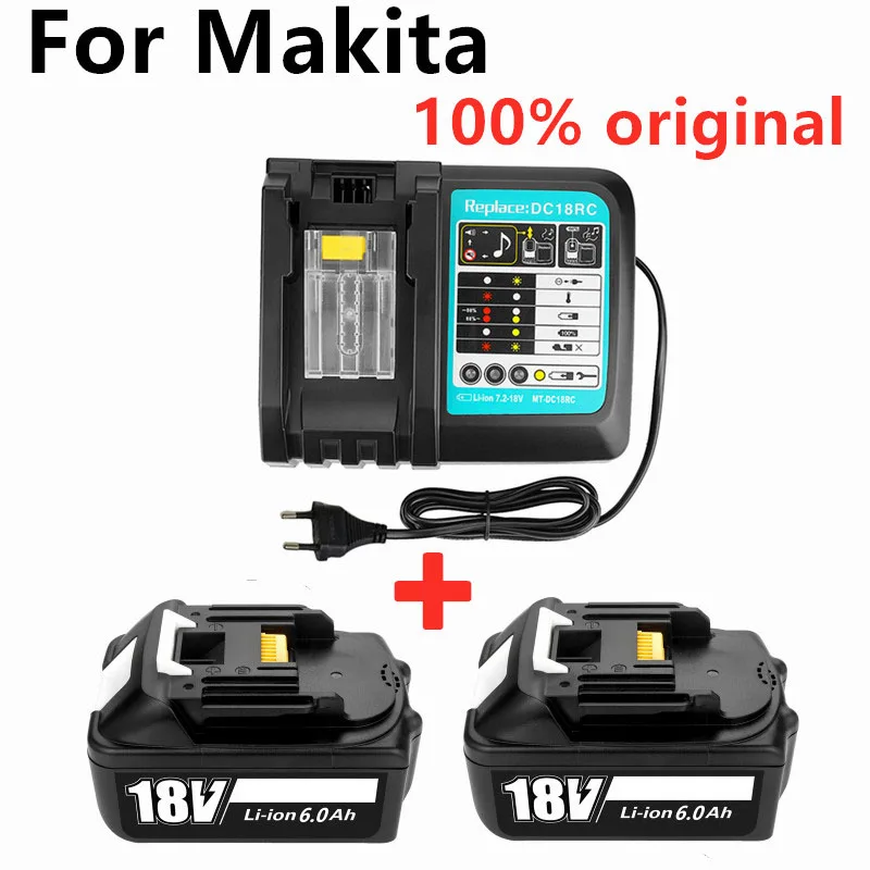 

100% Оригинальный аккумулятор BL1860 18 в 18000 мАч литий-ионный аккумулятор для Makita 18 В батарея BL1840 BL1850 BL1860B LXT400 + зарядное устройство