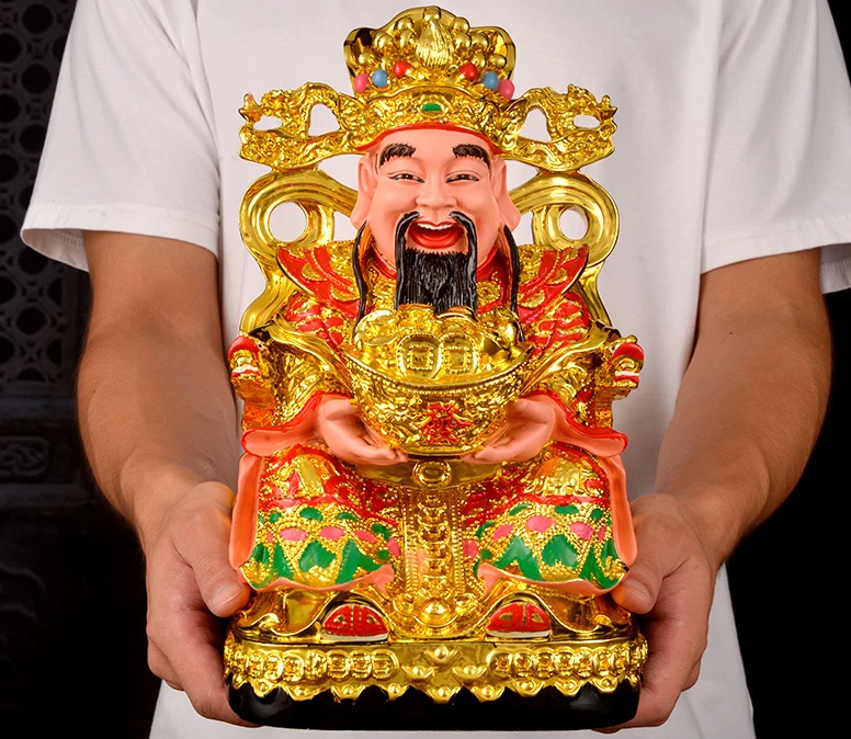 

30CM LARGE # HOME OFFICE SHOP COMPANY EFFICACIOUS TALISMAN MONEY DRAWING BUSINESS BOOMING GOLD GOD OF WEALTH FENG SHUI STATUE