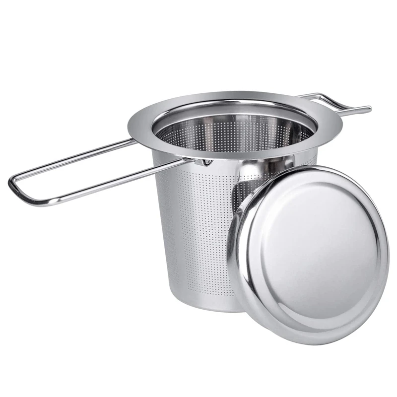 

Рассеиватель для чая, подходит для рассыпного чая, чайный горшок из нержавеющей стали, большая емкость, идеальный размер, двойная ручка, чай...