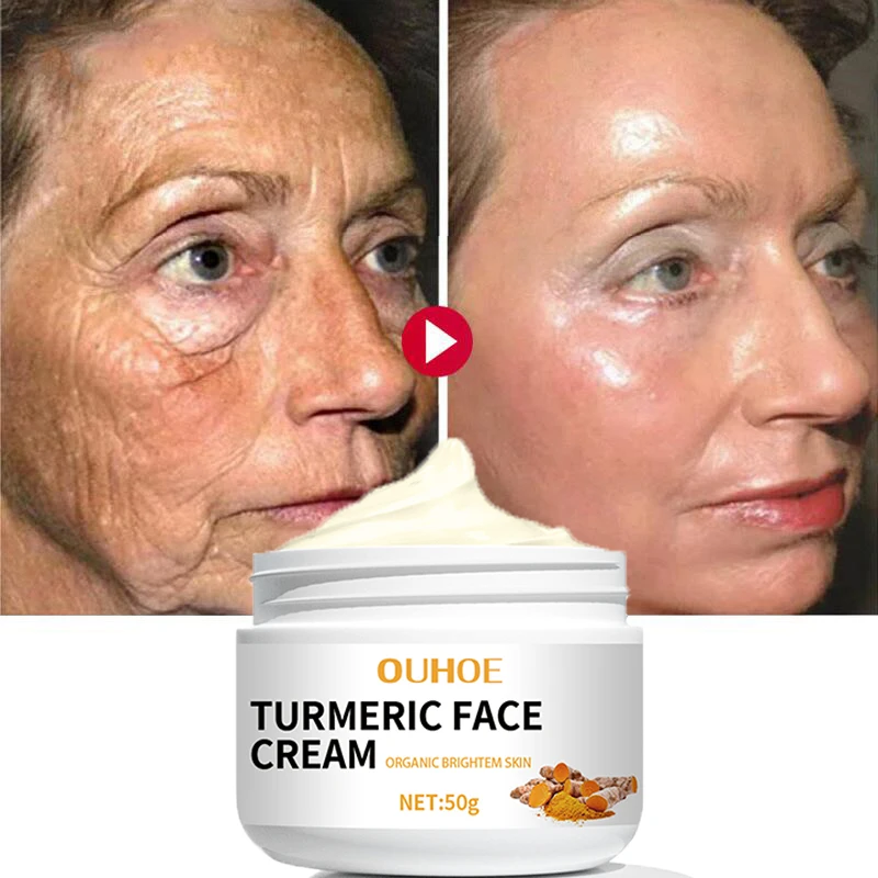 Turmeric Wrinkles Removal Face Cream Lifting Firming Anti-aging Brighten Skin Care Fade Fine Lines Puffiness Moisturizing Beauty