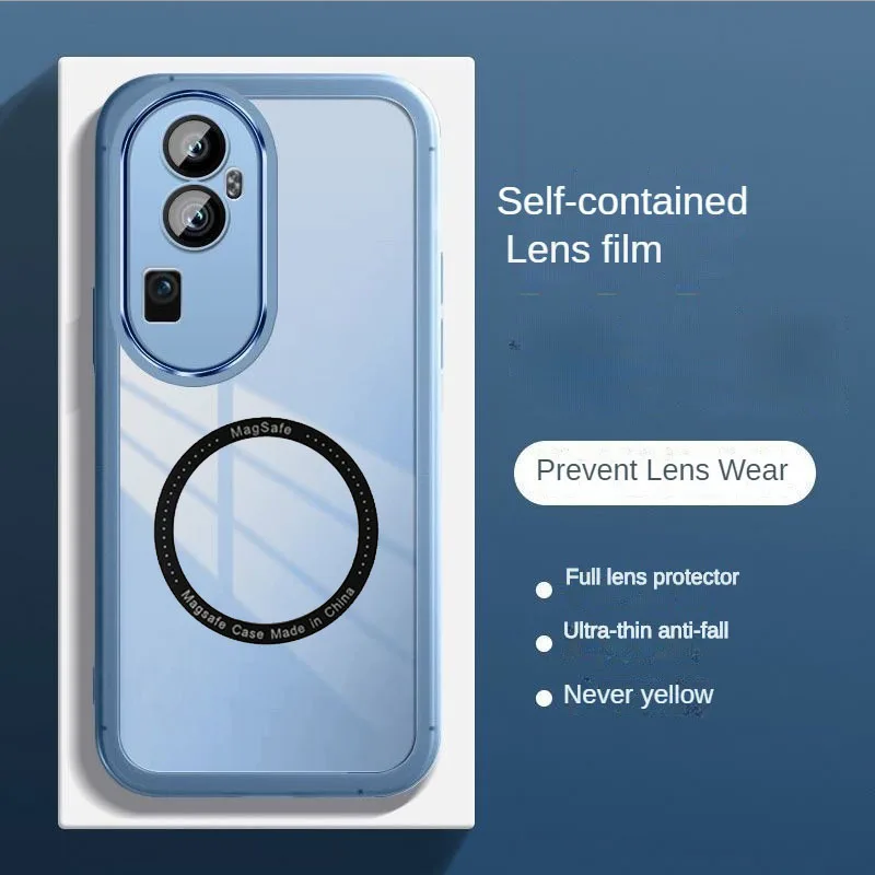 

For OPPO Reno 10 Pro Reno10 5G Cover Original TPU Silicon Magsafe Magnetic Clear Shockproof Phone Case