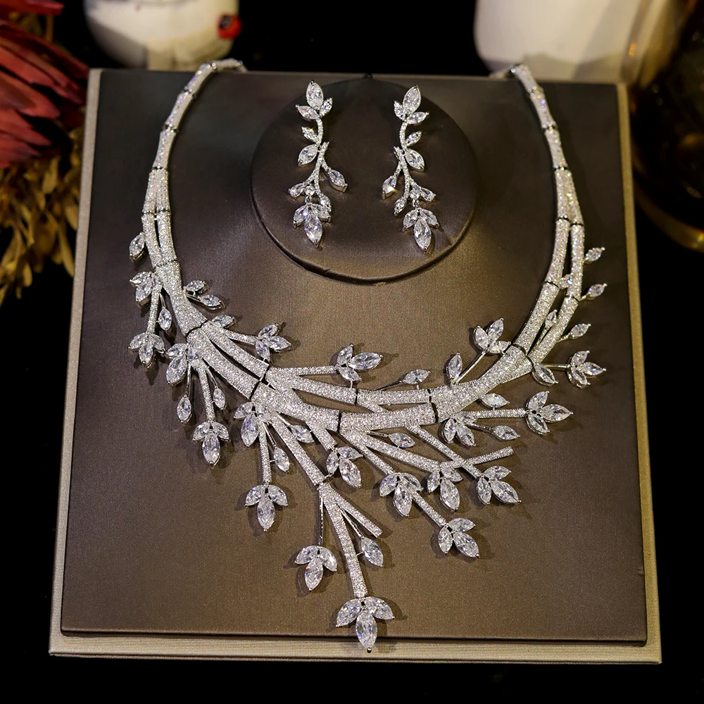 ASNORA Цирконий Высококачественный индийский комплект украшений Conjunto Feminino Kadın Takı