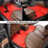 Car Floor Mat For Mercedes Cla 2020 Rugs Panel Protective Pad Premium Custom Leather Foot Carpet Accessories