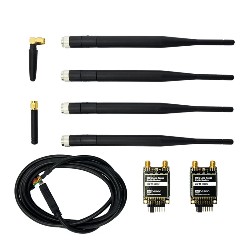 

RFD900X 915MHz 40km Ultra Long Range Radio Telemetry Modem With Antenna RP-SMA Connector For PIX4 Flight Controller