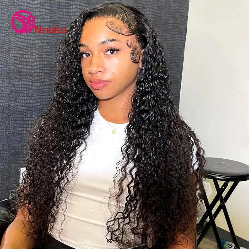 38-дюймовые парики с глубокими волнами человеческие волосы 13x6 Hd кружевные