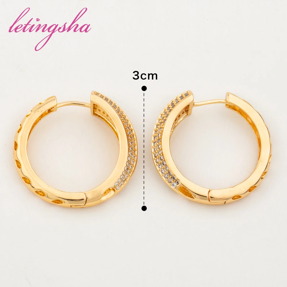 Letingsha Rhinestone Hoop Earrings Crystal Vintage 2023 New Girl's French Fashion Earrings Party Jewelry Gifts Bijoux