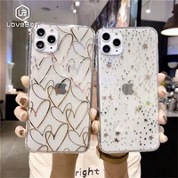 lovebay glitter stars case for iphone 13 12 11 pro max x xr xs max 7 8 plus se 2020 transparent ploka dots wave point back cover