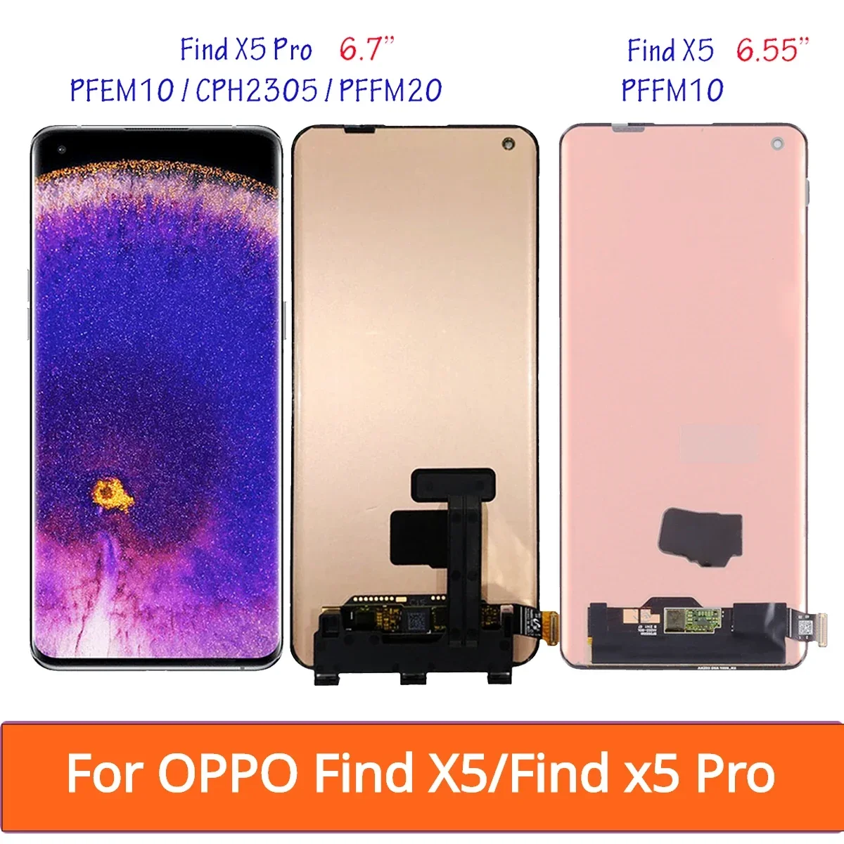 AMOLED для OPPO Find X5 Pro PFFM10 PFEM10 CPH2305 PFFM20 ЖК-дисплей (1 Sentuh Perakitan Дигитайзер
