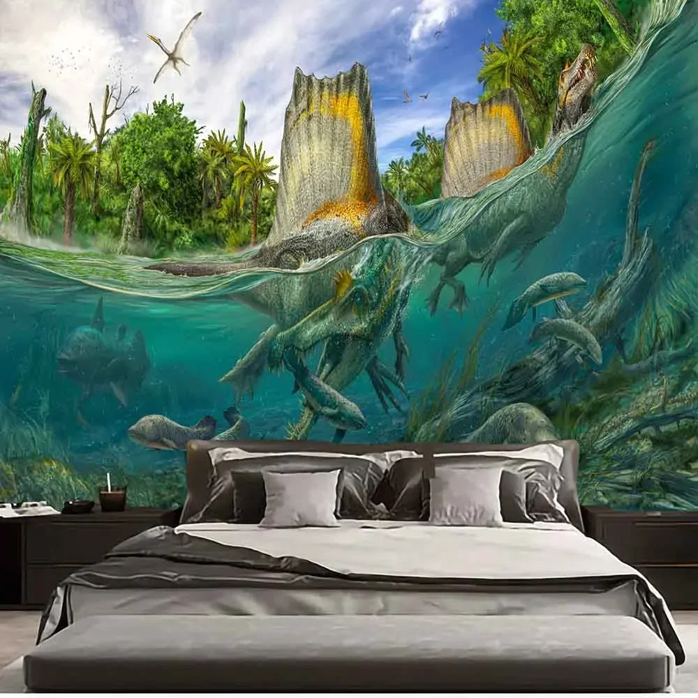 Настенный гобелен с рисунком динозавра украшение для дома животное в стиле