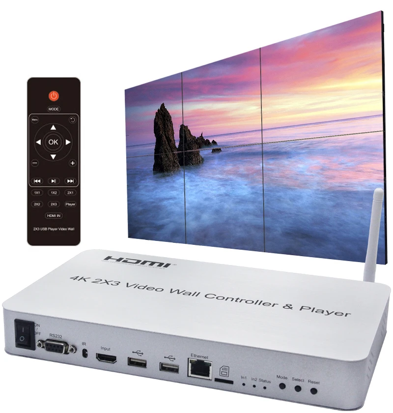 

Комбинированный процессор 4K 2x3 с несколькими экранами, настенный видеоконтроллер 2x3, HDMI TV, настенный контроллер, плеер с поддержкой USB, диско...