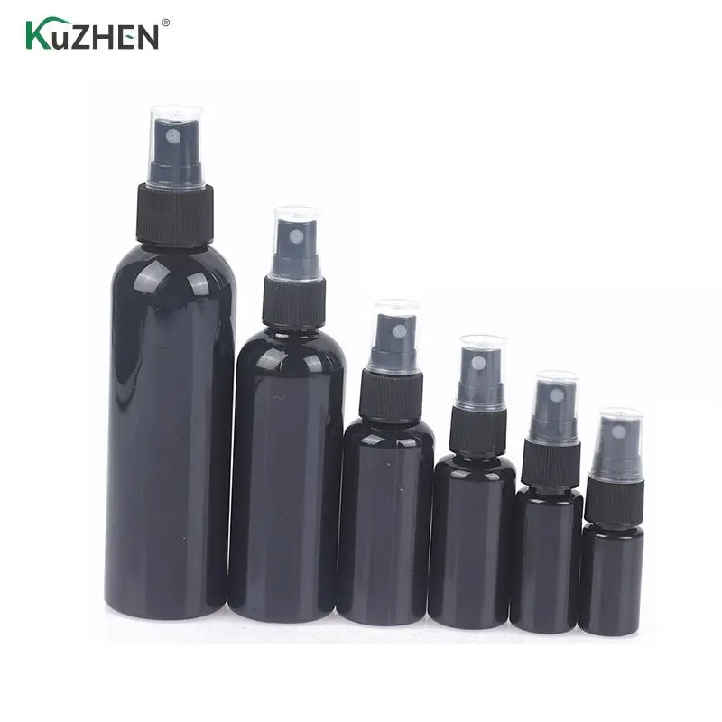 

10-200 мл, черные многоразовые бутылки, стандартная пустая бутылка с распылителем, многоразовая емкость с распылителем