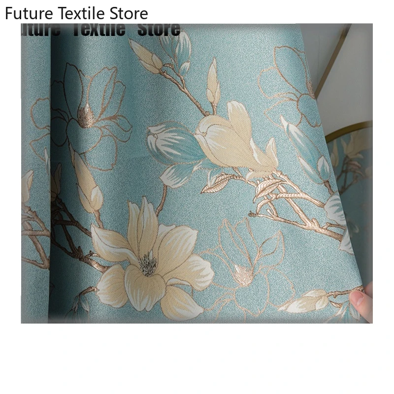 

New Chinese Blackout Curtains Cotton and Linen High-precision Thickened Curtains for Living Dining Room Bedroom