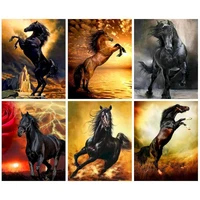 gatyztory diy handpainted oil painting paint by numbers for adults children horse picture colouring unique gift home decor