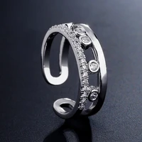 new exquisite elegant geometry zircon ring for women engagement party jewelry personality simple open rings best gifts 2022