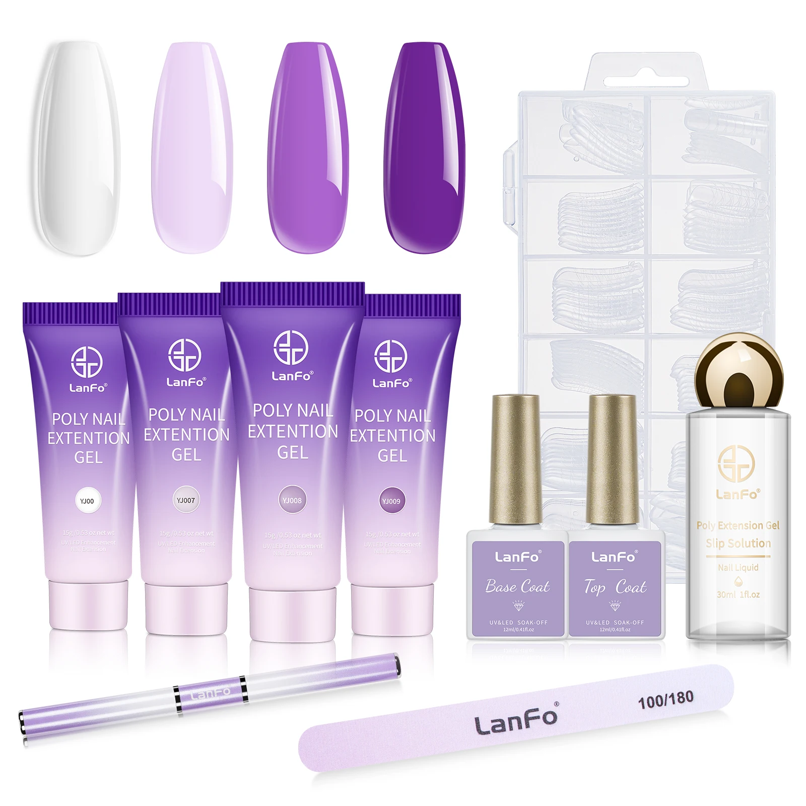 

Extension Nail Gel Set All-in-One Gel Manicure Kit Poly Nail Gel Kit Nail Enhancement Dual Top Coat Acrylic Nail Gel Starter Kit