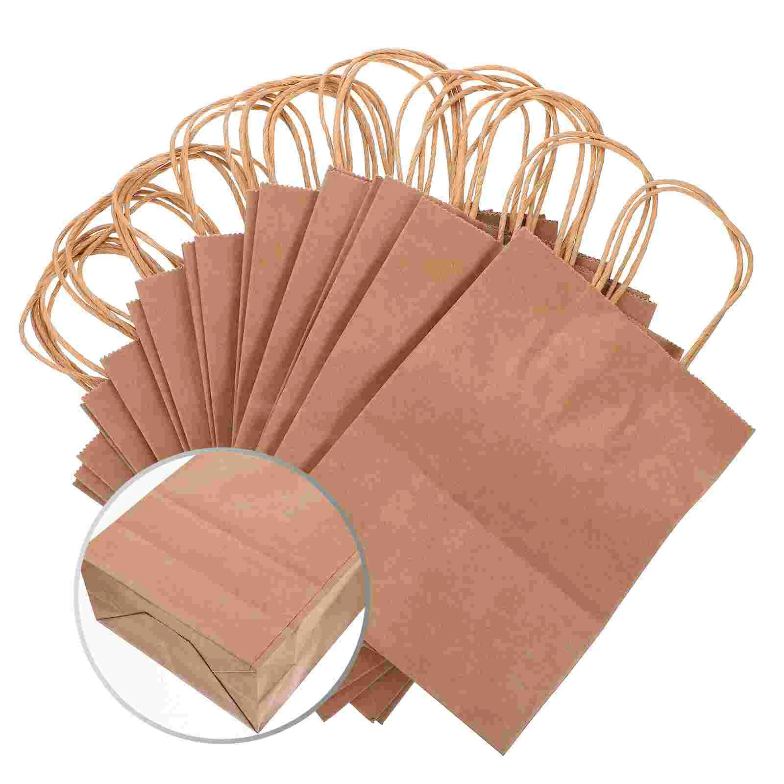 

20Pcs Kraft Paper Bags Kraft Takeaway Bags Paper Bags with Handles Paper Bags