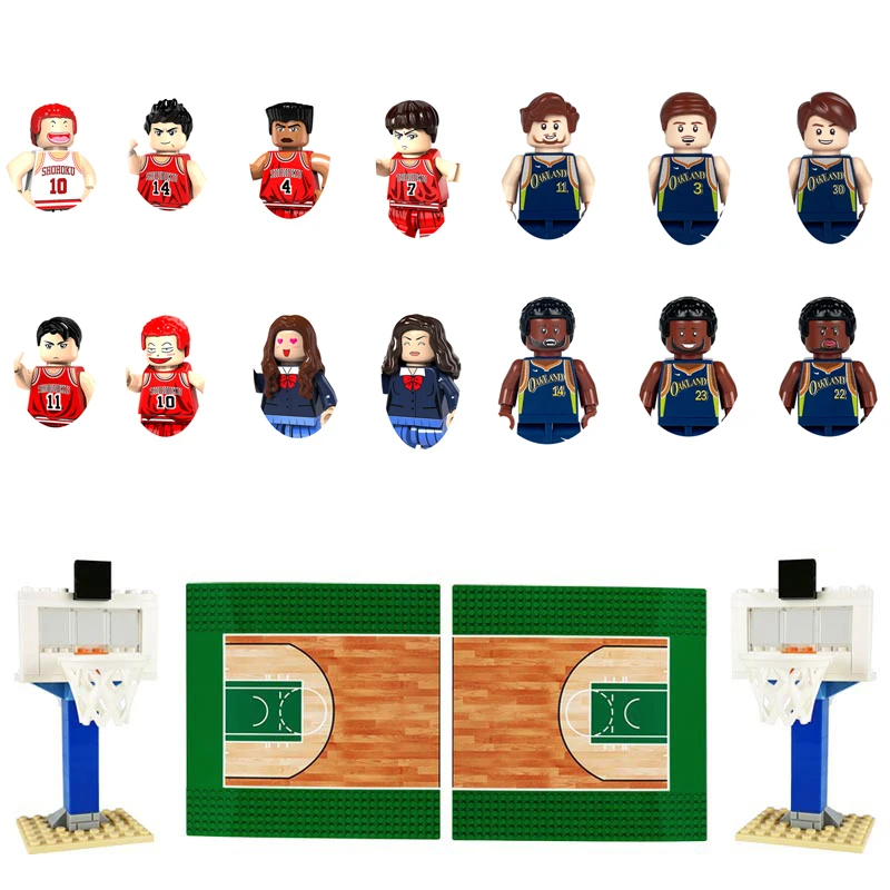 Brand new sports basketball star series assembled building block doll toy set 9 pieces of children's toys birthday Christmas gif images - 6