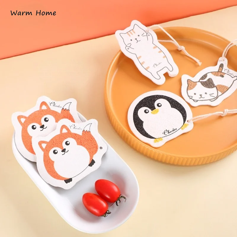 

2022 Creative Cute Sponge Cleaning Brush Absorbent Compressed Wood Pulp Sponge Dishwashing Pot Wipe Block Kitchen Cleaning Tools