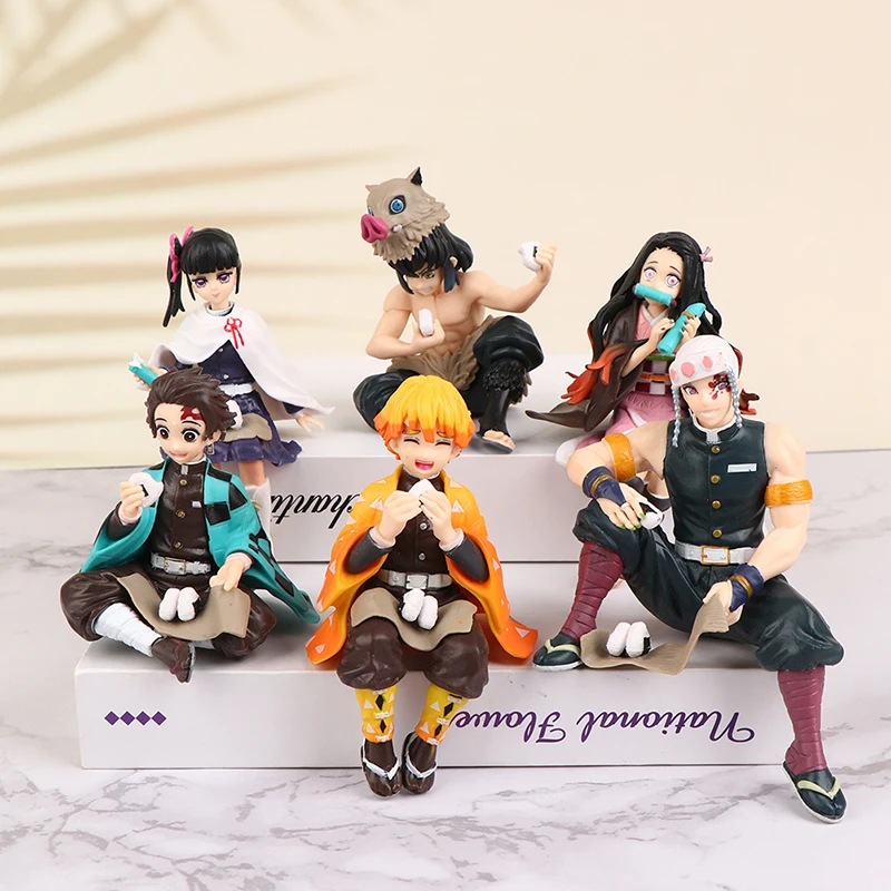 

10 Styles Premium Chokonose Kimetsu No Yaiba Anime Figure Agatsuma Zenitsu Hashibira Inosuke Action Figure Demon Slayer Figurine
