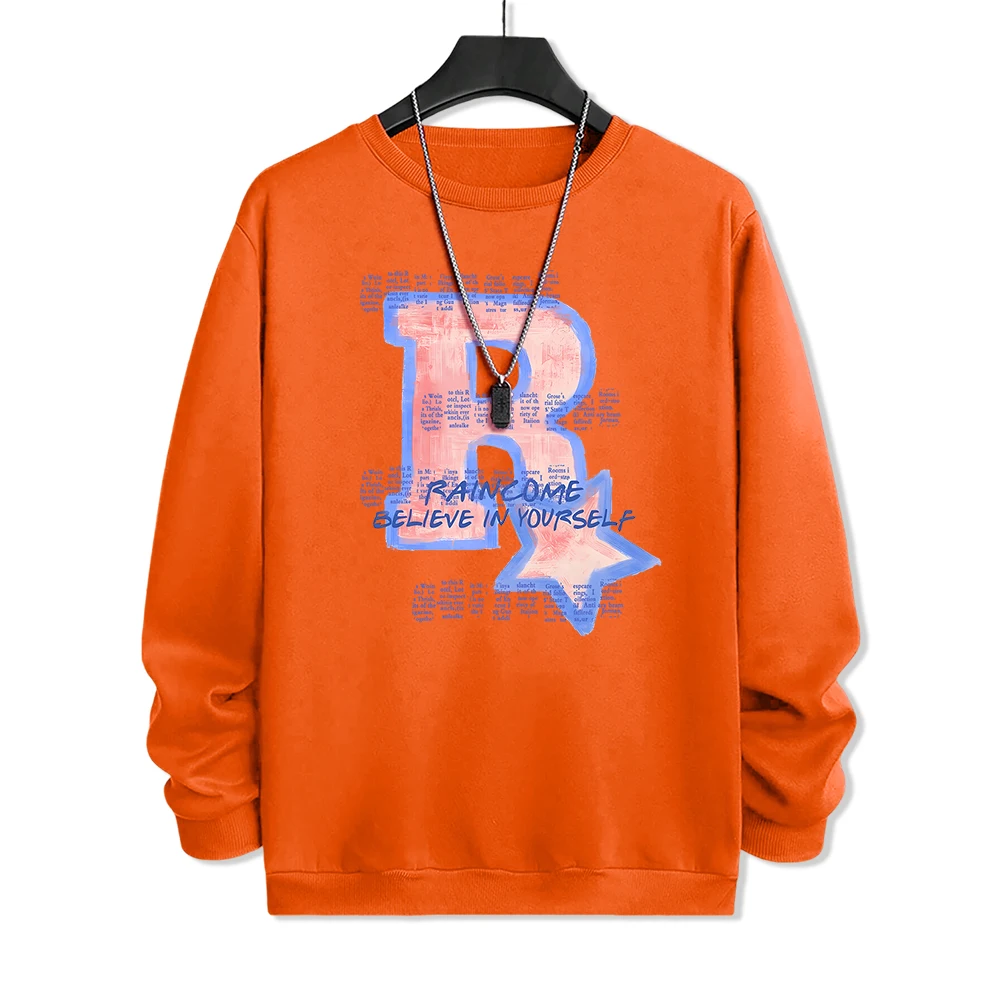 Мужская свободная флисовая толстовка с капюшоном в стиле Харадзюку