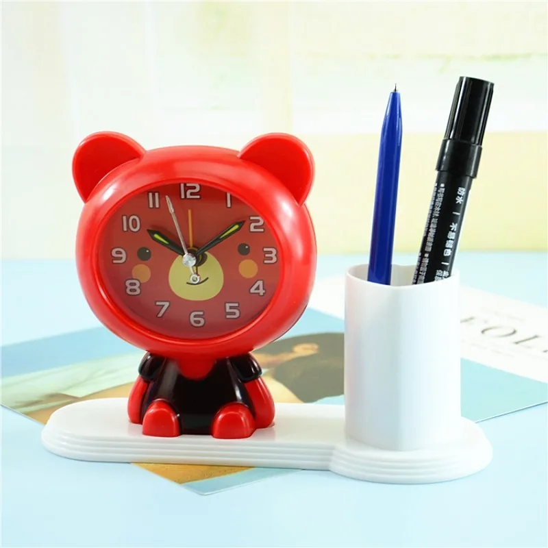Креативный держатель для ручек с героями мультфильмов настольный будильник